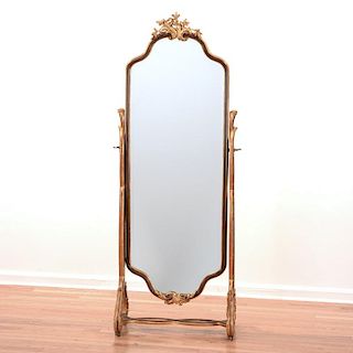 French gilt wood Cheval mirror