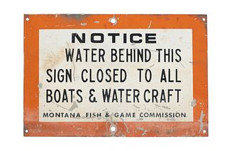 Montana Fish & Game Commission Metal Sign 1950-60s