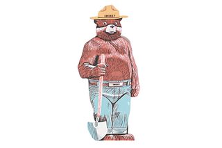 Smokey The Bear Life Sized Hand Painted Wood Sign