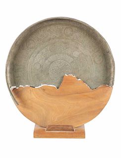 Mameluke Dynasty Islamic Bronze Platter Fragment