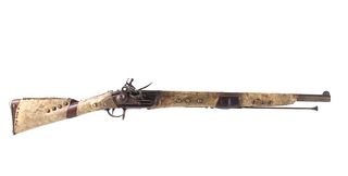 18th C. Brown Bess Flintlock Rawhide Wrapped Rifle