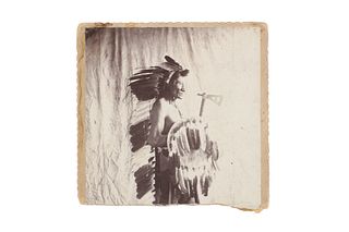19th C. Cheyenne Double Batwing Warrior Photograph