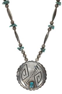 Herbert Cayatineto Navajo Silver Necklace 1950s