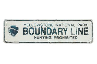 Yellowstone National Park Boundary Line Sign