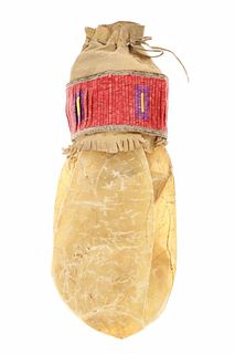 Early 1900 Sioux Buffalo Bladder Quilled Bag