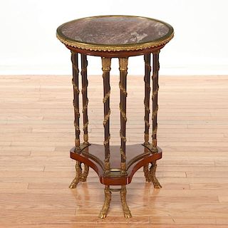 Louis XVI gilt bronze and burlwood side table