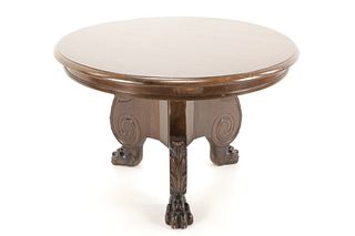 20th Century Victorian Paw Foot Coffee Table