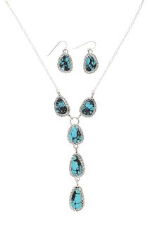 Navajo Herbert Tsosie Silver Turquoise Jewelry Set