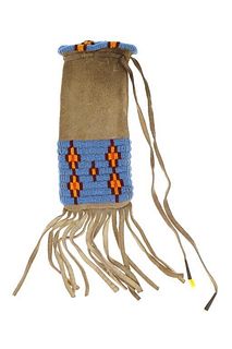 Sioux Beaded Hide Tobacco Pouch