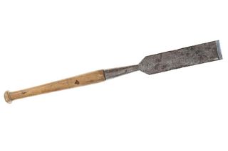 P.S & W. Co. Wooden Handled Beveled Chisel c. 1950