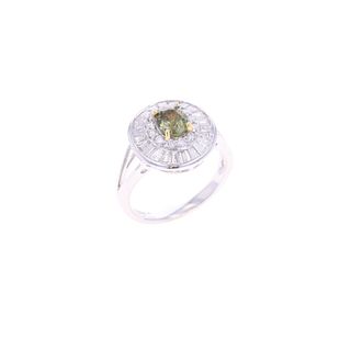 GIA  Color Change Alexandrite 18K Diamond Ring