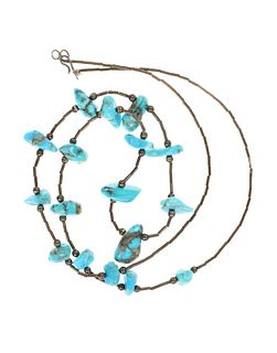 Navajo Lone Mountain Nugget Turquoise Necklace