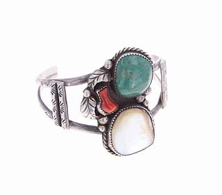 Navajo Sterling & Multi-Stone Bracelet