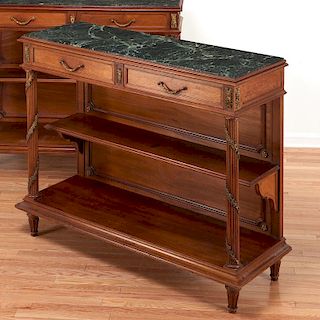 Belle Epoque bronze mounted marble top buffets