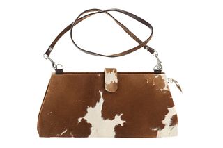 Western Brown and White Hair-on Cowhide Purse