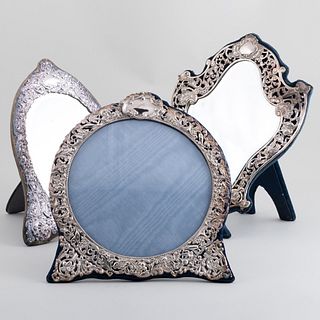 Two English Silver-Mounted Mirrors and a Picture Frame