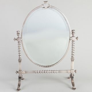 Silver Plate Oval Dressing Mirror