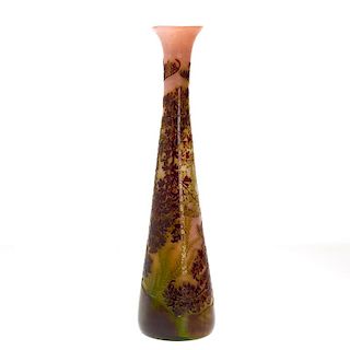 Tall Galle cameo glass vase
