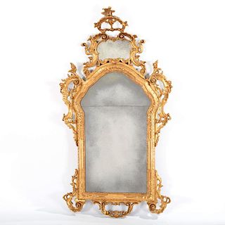 Nice old Italian Rococo style giltwood mirror