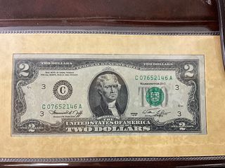 Franklin Mint 1976 US 2-Dollar Bill First Day of Issue COA
