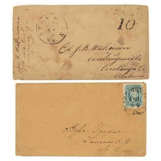CIVIL WAR CONFEDERATE SHENANDOAH VALLEY OF VIRGINIA POSTAL COVERS, LOT OF TWO