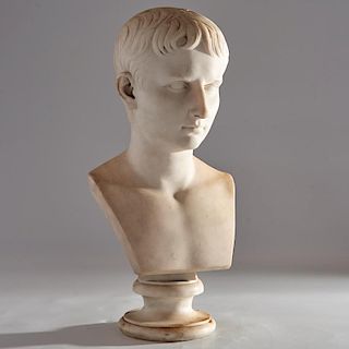 Grand Tour marble bust of Augustus Caesar