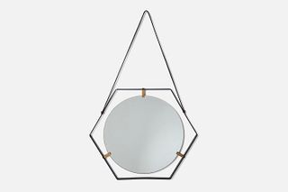 Contemporary, Hexagonal Hanging Mirror