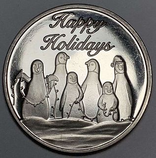 2012 Happy Holidays "Best Wishes For Peace & Joy This Holiday Season" Proof 1 ozt .999 Silver