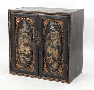 Chinese Gilt and Black Lacquer Cabinet