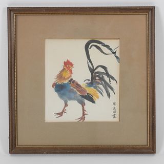 A Chinese Watercolor, Rooster 