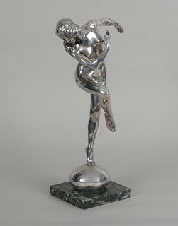 Fausta Vittoria Mengarini (1893-1952) Art Deco Silvered Bronze
