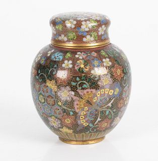 A Small Japanese Cloisonne Covered Urn 