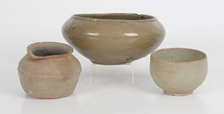 Three pieces of Korean Pottery 