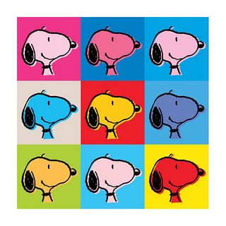 Peanuts, "Snoopy Goes Pop" Hand Numbered Canvas (40"x40") Limited Edition Fine Art Print with Certificate of Authenticity.