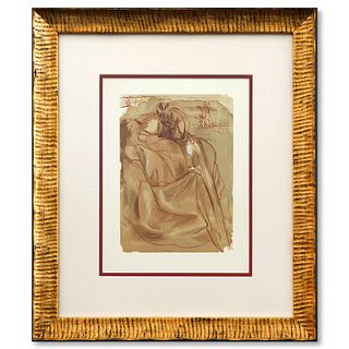 Salvador Dali- Original Color Woodcut on B.F.K. Rives Paper "Purgatory 30"