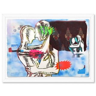 Mark Kostabi- Original Mixed Media on Paper "When Now Was Better Than Then"