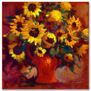 Sunflowers Limited Edition Giclee on Canvas by Simon Bull, Numbered and Signed. This piece comes Gallery Wrapped.
