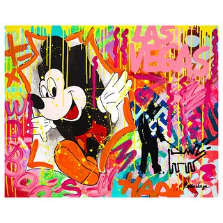 Nastya Rovenskaya- Mixed Media "Surprise by Mickey Mouse"