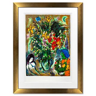 Marc Chagall (1887-1985), "L'offrande" Framed Limited Edition Serigraph with Certificate of Authenticity.