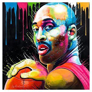 Alexander Ishchenko, "Kobe" Original Acrylic Painting on Canvas, Hand Signed with Letter Authenticity.