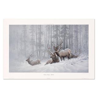 Larry Fanning (1938-2014), "Mountain Majesty (Bull Elk, NRA Edition)" Hand Signed Limited Edition Lithograph with letter of authenticity.