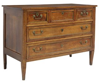 NEOCLASSICAL FIVE-DRAWER COMMODE, 19TH C.