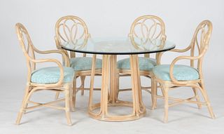 McGuire Bamboo and Rawhide Suite of Dining Furniture