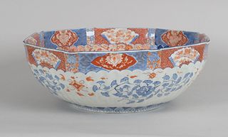 Monumental Japanese Imari Porcelain Bowl 