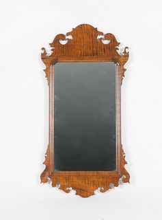 Bench-Made Chippendale Style Tiger Maple Mirror