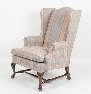 Hancock & Moore Queen Anne Style Wingback Armchair