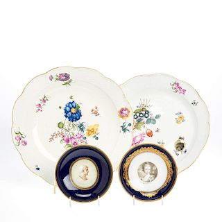 Group early Meissen and Marcolini porcelains