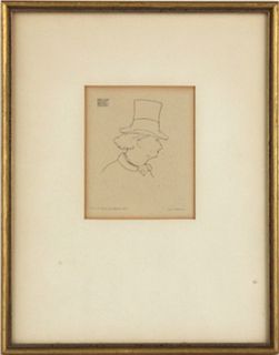 Edouard Manet, (French, 1832-1883) Profile of Charles Baudelaire, Etching