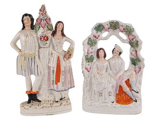 Staffordshire Figure of Robert Burns and His Mary