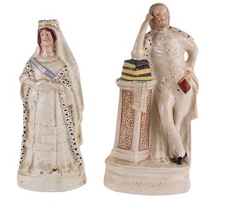 Two Staffordshire Figures, Shakespeare & Queen Victoria